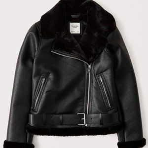 Abercrombie and Fitch vegan leather aviator jacket